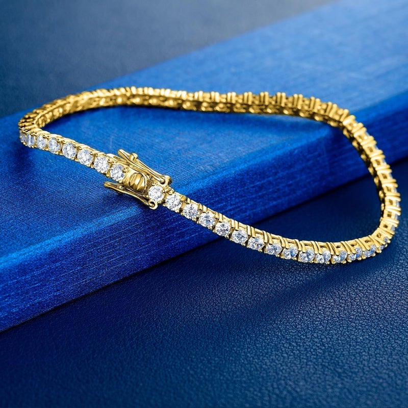 TIKJE 925 Sterling Silver 2-7mm Cubic Zirconia Classic Tennis Bracelet | White Gold Bracelets for Women | Size 6-8.5 inches - Image 4